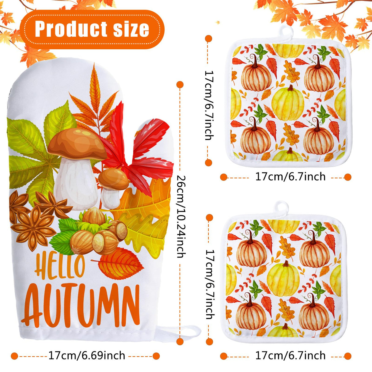 20 Pieces Blank Sublimation Oven Mitts Set Include Blank Sublimation Heat Resistance Oven Gloves and Blank Sublimation Pot Holders for DIY Kitchen Dining Room Accessories Patelai