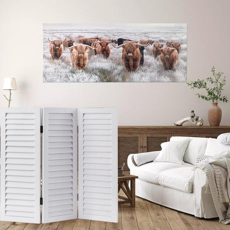 SOFE Wood Short Room Divider 3 Panel, 2.6 Ft Tall Shutters Folding Divider for Room Separation, White Room Partitions and Dividers Freestanding, Foldable Wall for Home Bedroom Office SOFE