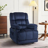 MCombo Zero Gravity Power Recliner Chair with Heat and Vibration Massage, Reclining Chair with USB Ports, Cup Holders for Living Room, Fabric R6233 (Navy Blue) MCombo