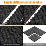 Zynaro 44 Pcs Plastic Interlocking Decking Tiles, 12'' x 12'' All-Weather Use Deck Tiles for Porch, Poolside, Balcony, Backyard, Indoor & Outdoor (Dark Grey, 44 Square Ft) Zynaro