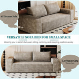 63" Cloud Loveseat Sofa - Boneless Deep Seat 2-Seater, No Assembly Foam Floor Couch, Plush Corduroy Fabric, Modern Living Room Sofa for Small Space Apartment, Bedroom, Office (Camel, 63") Klwenas Maec
