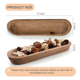 MOLADRI Wooden Dough Bowls Decorative，Unique Centerpiece Bowl, Rustic Long Wood Bowl with Hand Carved for Table Centerpiece Decor, Farmhouse Boho Rustic Style Home Decor (17 x 5 x 2 Inch Brown) MOLADRI