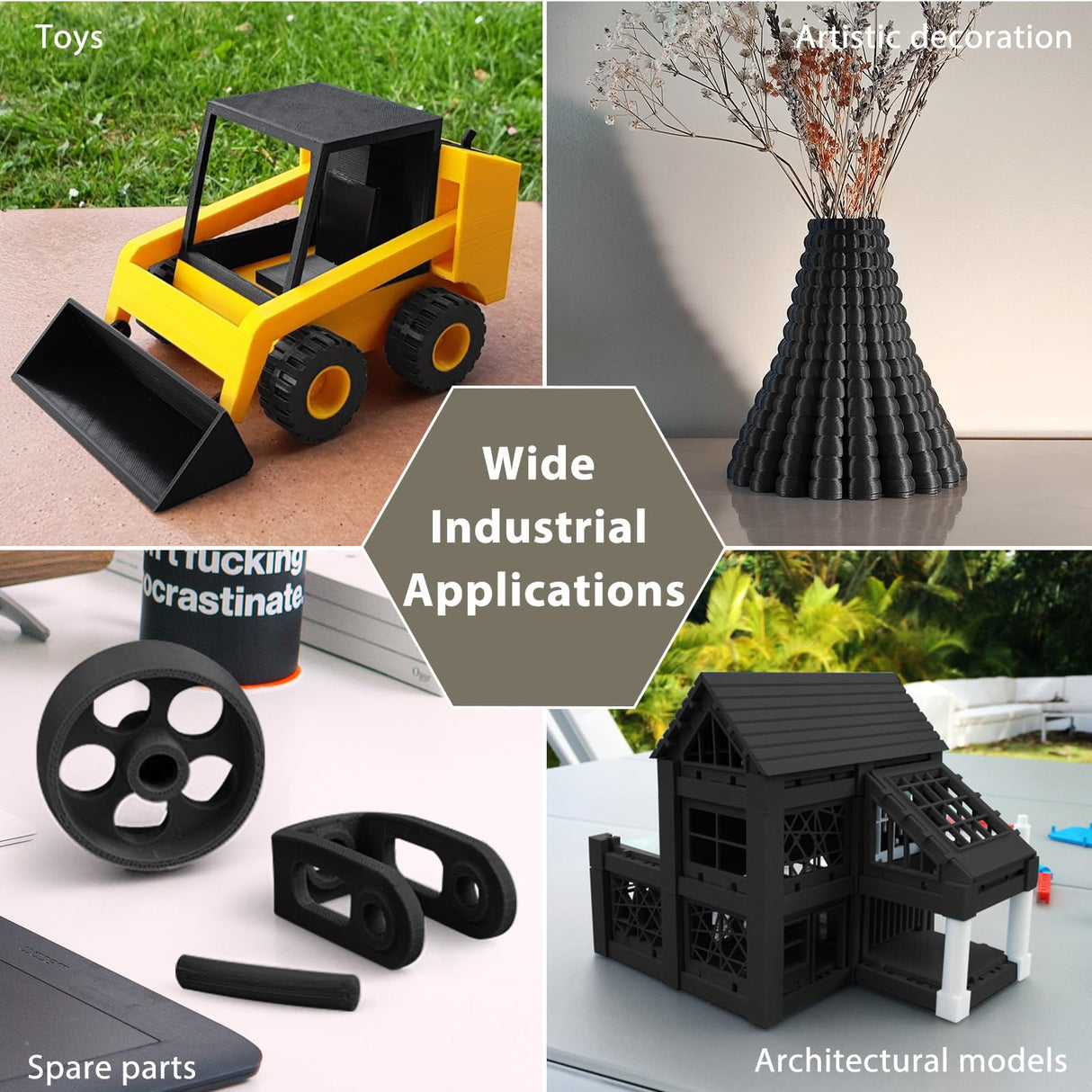 iSANGHU Carbon Fiber ABS Filament 1.75mm, Lightweight & High Toughness, Enhanced ABS-CF 3D Printer Filament, Black Carbon Fiber Filament ABS Filament 1kg(2.2lbs) Spool iSANGHU