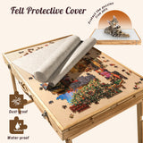 Sancallie Jigsaw Puzzle Table Storage Portable Folding Tilting Table with 5 Drawer for 1500 pcs Play Table with Non-Slip Surface Mat & Dust-proof Cover for Adults Kids Boy Girl Gift for Puzzle Amateur Sancallie