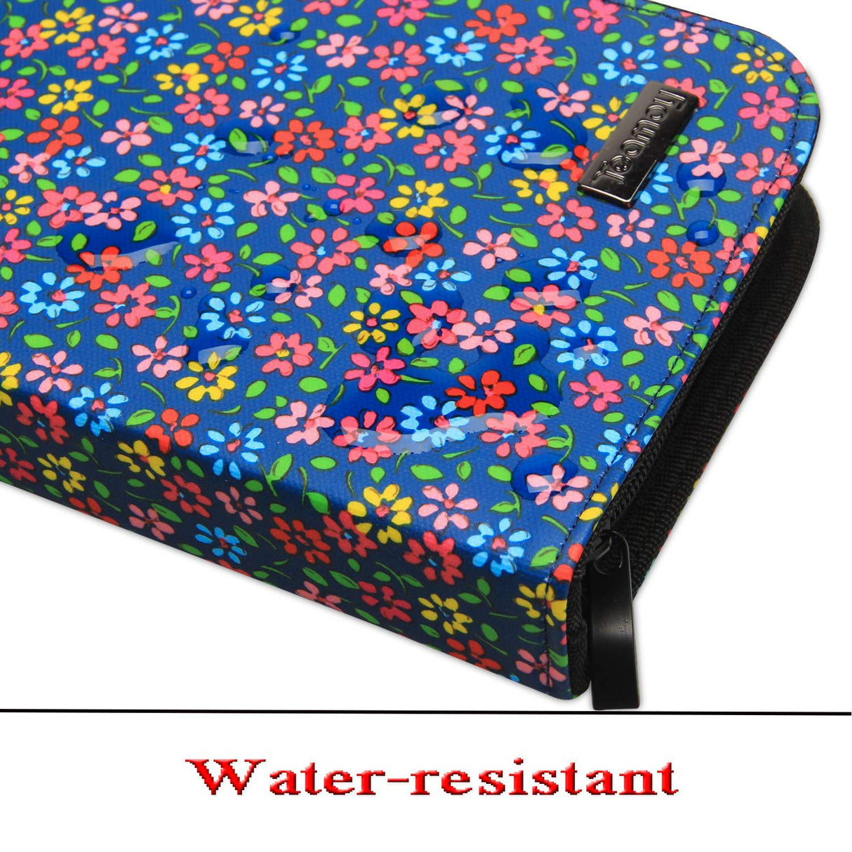 Teamoy Crochet Hook Case, Travel Carry Bag for Ergonomic Crochet Hooks Kits, Aluminum /Steel Crochet Hook and More, Lightweight, Well Made--NO Accessories Included, Flowers Blue Teamoy