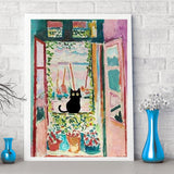 ARPADAMO Adults Beginners Paint by Number Kits ? Press Digital Easy Acrylic Black cat 4 Pieces Paint, DIY Watercolor Paint Press Digital kit on Canvas Home Wall Decoration Without Frame 12×16inch ARPADAMO