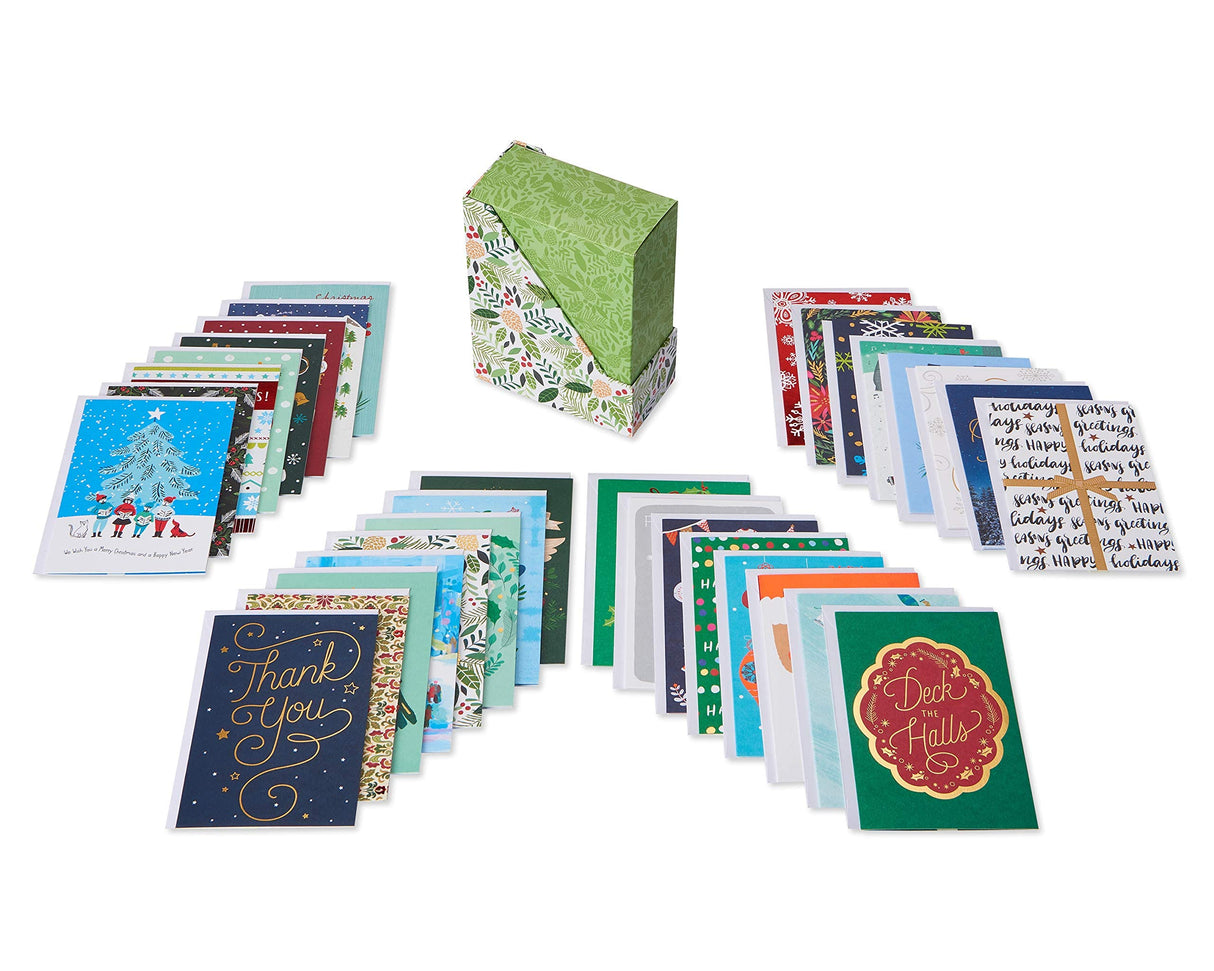 American Greetings Deluxe Christmas Card Bundle, Bulk Variety (40-Count) Papyrus