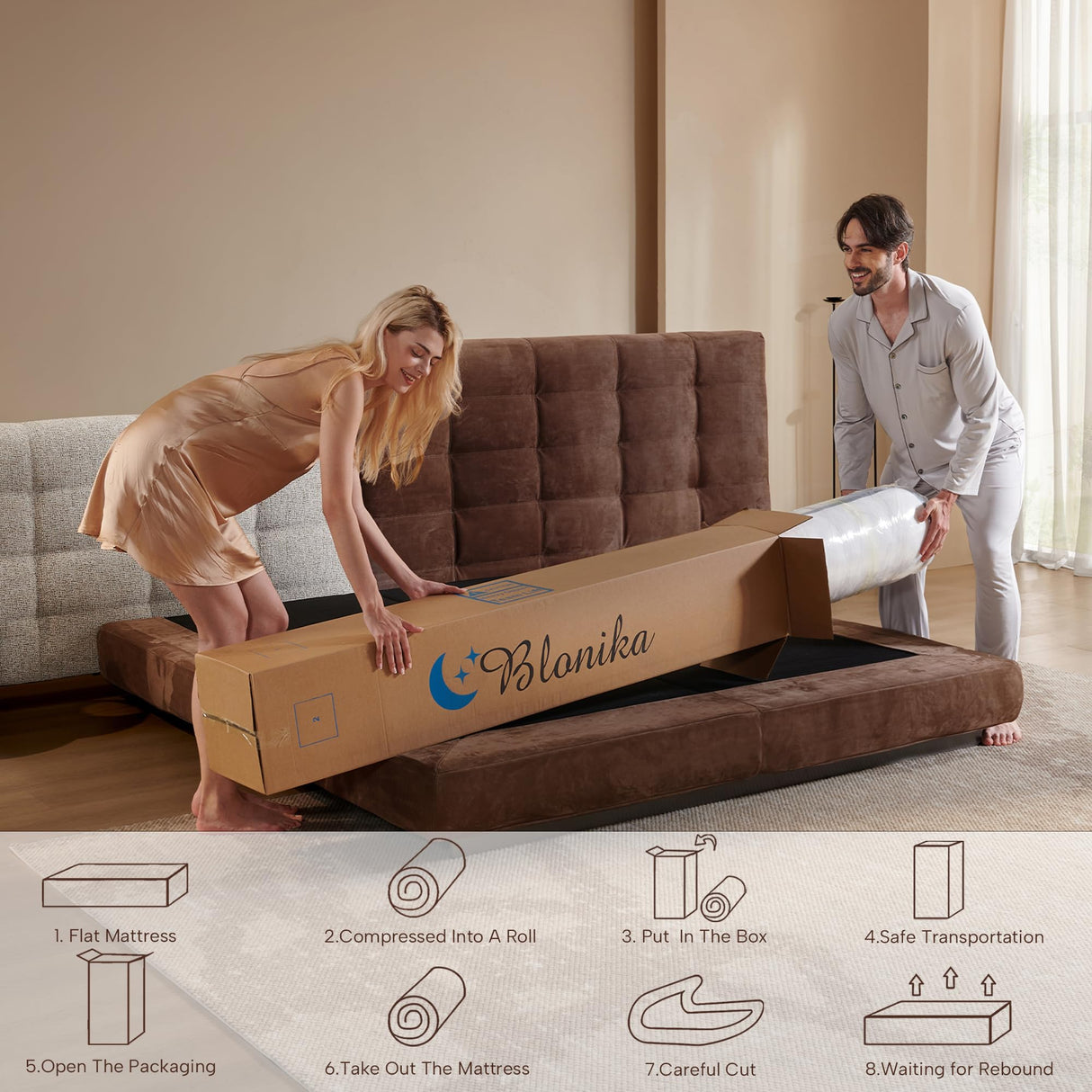 BLONIKA Full Size Mattress, 10 Inch Full Mattress in a Box, Medium Firm, Memory Foam with Individual Pocket Spring for Pressure Relief & Motion Isolation, Strong Edge Support BLONIKA