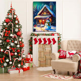 Arttoplus Christmas Snowman Paint by Numbers Kit for Adults Beginner-Christmas Adult Paint by Number Kits on Canvas, DIY Acrylic Oil Painting by Numbers for Adults for Gift Home Wall Decor(16x20inch) Arttoplus