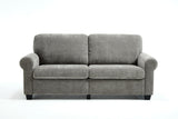 Utilbery 79 inch Modern Classic Upholstered Loveseat Sofa, Gray Linen Fabric, Rolled Arms, Plush Cushions, Living Room Furniture Utilbery