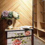 COLAMO 10PCS Faux Teak Peel and Stick Wood Panels for Wall, Vintage Farmhouse Adhesive Shiplap Boards for RV Backsplash, Living Room, Bed Room, Accent Wall, Self Stick On Wooden Paneling(12.4sqft) COLAMO