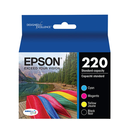 EPSON 220 DURABrite Ultra Ink Standard Capacity Black & Color Cartridge Combo Pack (T220120-BCS) Works with WorkForce WF-2630, WF-2650, WF-2660, WF-2750, WF-2760, Expression XP-320, XP-420, XP-424 Epson