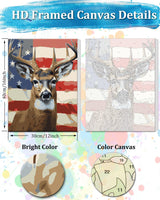 TOCARE Framed Paint by Numbers Kit for Adults, American Deer Paint by Numbers with Frame,Deer Paint by Number Framed Canvas for Adults Animals (12x16Inch, Without Easel) TOCARE