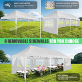HOTEEL 10x30 Canopy Tent with Walls Party Tent 10x30 Pop Up Canopy Event Tent 10x30 UPF 50+ Windproof Waterproof Wedding Tents for Parties Gazebo Canopy with Roller Bag & 4 Weights Bags,White Hoteel