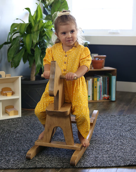 AmishToyBox.com Wooden Rocking Horse Toddler Ride-On Toy (Harvest Stain) AmishToyBox.com