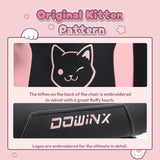 Dowinx Gaming Chair Cute with Cat Ears and Massage Lumbar Support, Ergonomic Computer Chair for Girl with Footrest and Headrest, Comfortable Reclining Game Chair 290lbs for Adult, Teen, Black Dowinx