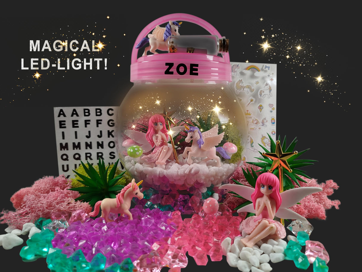 2Pepers STEM for Girls, Fairy & Unicorn Nightlight Present for Girls Age 3 4 5 6 7 8 9 10 Years Old, Kids Terrarium Arts & Crafts, Easter Birthday Fairy Gift & Unicorn Toy STEM Kit Project 2Pepers