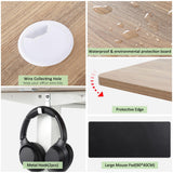 farexon Electric Standing Desk Adjustable Height, 63x24 Inches Computer Desk with Rolling Wheels, Mouse Pad,Multifunctional Stand up Desk for Home/Office(Oak Gray) farexon