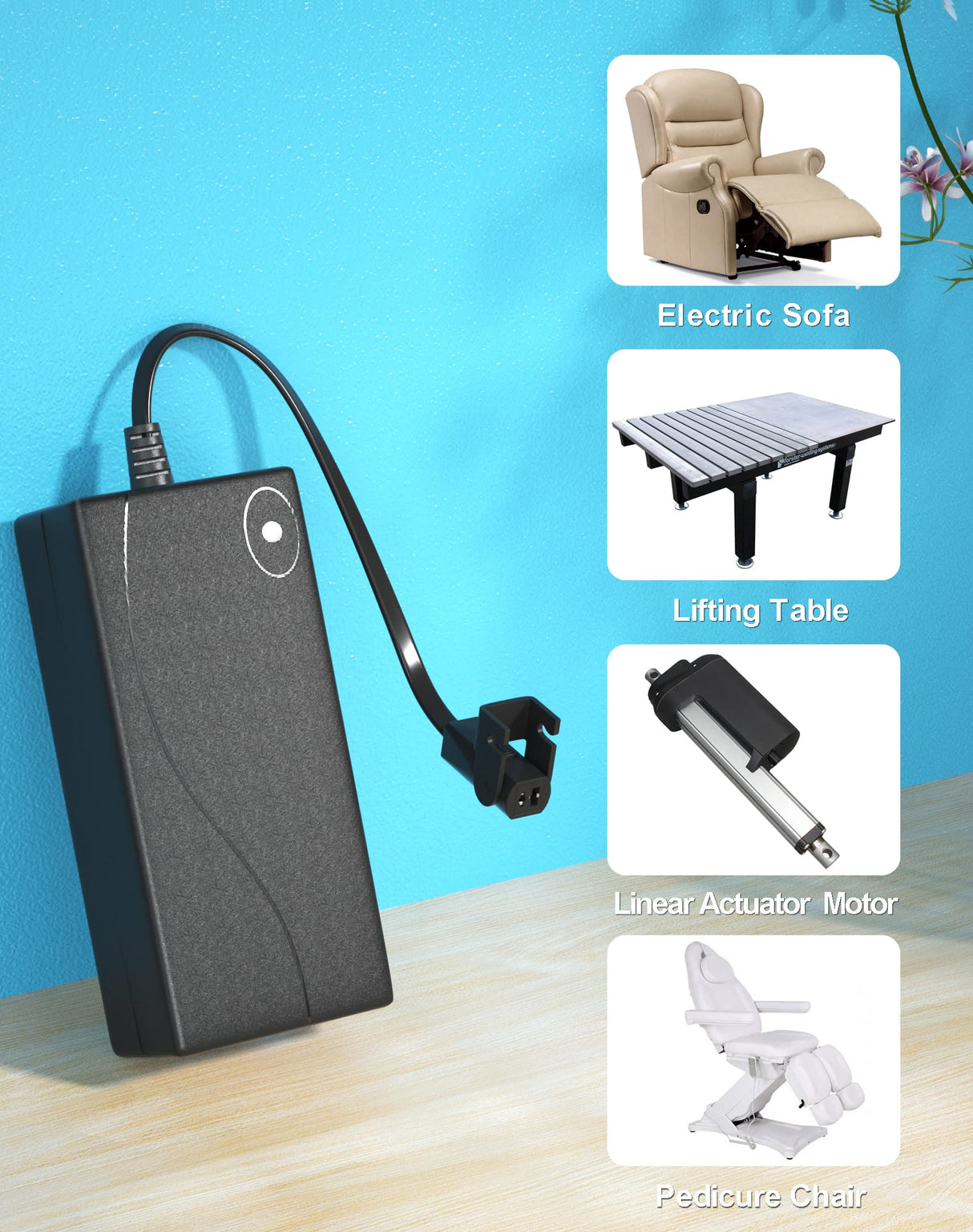 Power Recliner Power Supply, AC/DC Switching Power Supply Transformer 2-pin 29V/24V 2A Adapter with AC Power Cord for Electric Power Recliner Lift Chair Ponkor