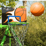 FITNESS REALITY KIDS Sports Outdoor 8 Station Playground Set, Includes Swing Set, Slide, Monkey Bars, Basketball Hoop, Trampoline, Soccer and Basketball + Pump, Green FITNESS REALITY KIDS