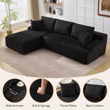 106 in Modular Sectional Sofa, L-Shaped Boneless Cloud Couch with Deep Seat, Comfy Corduroy Upholstered Sleeper Sofa for Living Room, Memory Foam, No Assembly Required, Right-Facing Chaise, Black GarveeHome