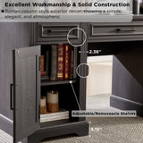 JXQTLINGMU Farmhouse 76" Height Computer Desk with Hutch, Office Desk with Charging Station, Drawers and Storage Cabinet, Workstation for Office Home, Black JXQTLINGMU