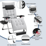 Yaheetech Zero Gravity Chair, Folding Reclining Lounge Recliner with Removable Pad & Headrest & Side Cup Holder Tray for Indoor and Outdoor Gray/1 Yaheetech