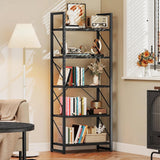 DWVO 5 Tier Bookshelf, Black Bookcase Storage Organizer, Modern Book Shelf Storage Rack Shelves for Bedroom, Living Room, Home Office, Black