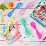 PP OPOUNT Plastic Lanyard String, 20 Rolls Boondoggle String with Instruction for Beginners and 220 Beads, Lanyard Making Kit for DIY Bracelets, Key Chains and Lanyards, Summer Camp Crafts PP OPOUNT