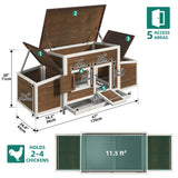 YITAHOME Chicken Coop Large Wooden Chicken House Chicken Pen Outdoor with 2 Nesting Boxes Poultry Cage Rabbit Hutch Duck Cage with Weatherproof Roof (Brown) YITAHOME