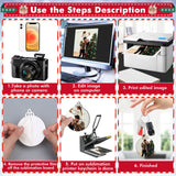 Sublimation Ornament Blanks Bulk, Cridoz 20 Pieces Sublimation Blanks Ornaments with Red Ribbon Double-Side MDF Personalized Blanks for Christmas Day and Halloween Day Decor cridoz