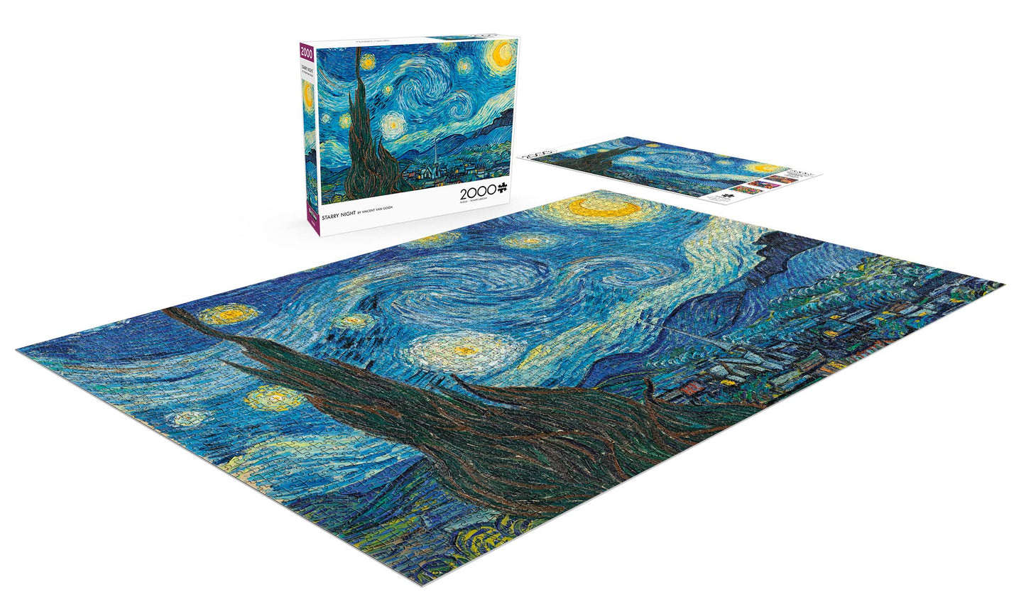 Buffalo Games - Starry Night - 2000 Piece Jigsaw Puzzle for Adults Challenging Puzzle Perfect for Game Nights - 2000 Piece Finished Size is 38.50 x 26.50 - WoodArtSupply