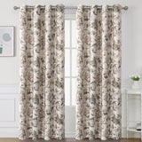 H.VERSAILTEX Blackout Curtains 108 Inch Length 2 Panels Set Floral Print Curtain Drapes for Living Room Thermal Insulated Grommet Window Curtains for Bedroom - Traditional Floral in Sage and Brown H.VERSAILTEX