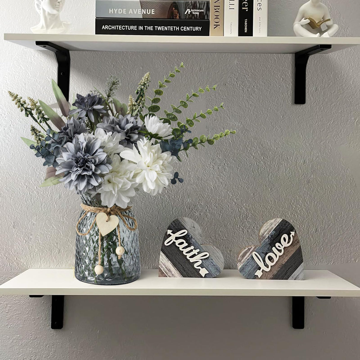 Leftover Fake Flowers in Vase,Faux Flowers in Vase,Table Centerpieces for Dining Room,Flower Centerpieces for Tables,Artificial Flowers,Kitchen Decor,Coffee Table Decor Leftover