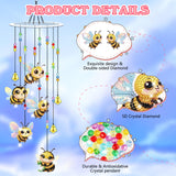 Bowetile 5D Diamond Art Kits for Adults, Bee Diamond Art Wind Chimes, Diamond Painting DIY Wind Chime Kit, Diamond Painting Wind Chimes Suncatchers, Art Kits for Adults Teens Garden Home Decor Bowetile