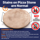 16" Pizza Stone for Oven & Grill with Handles - Natural Cordierite Baking Stone Set with SS Rack & Plastic Scraper (1500 °F Resistant, Round, Large) KitchenStar