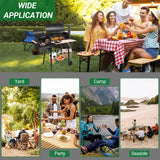 Outvita Charcoal Grill and Offset Smoker, Outdoor Patio Barbecue Cooker with Wheels, Portable Backyard BBQ Oven with Side Fire Box for Camping, Picnic, Party Outvita