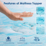 Mattress Topper King, 3 Inch Gel Memory Foam Bed Topper for King Size Bed, CertiPUR-US Certified, Blue IULULU