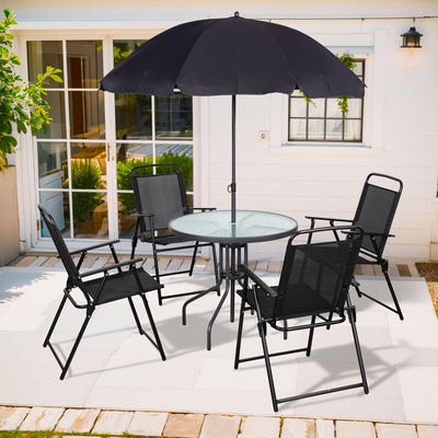 Shintenchi 6 Piece Patio Dining Set Light Black