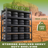 Garage Shelving Heavy Duty Storage Shelves Easy Assembly 5 Tier Adjustable Metal Shelving Utility Shelf Rack Garage Storage Organizer for Garage, Basement, Warehouse (72"H x 35.4"W x 15.7"D) AOJUFEO