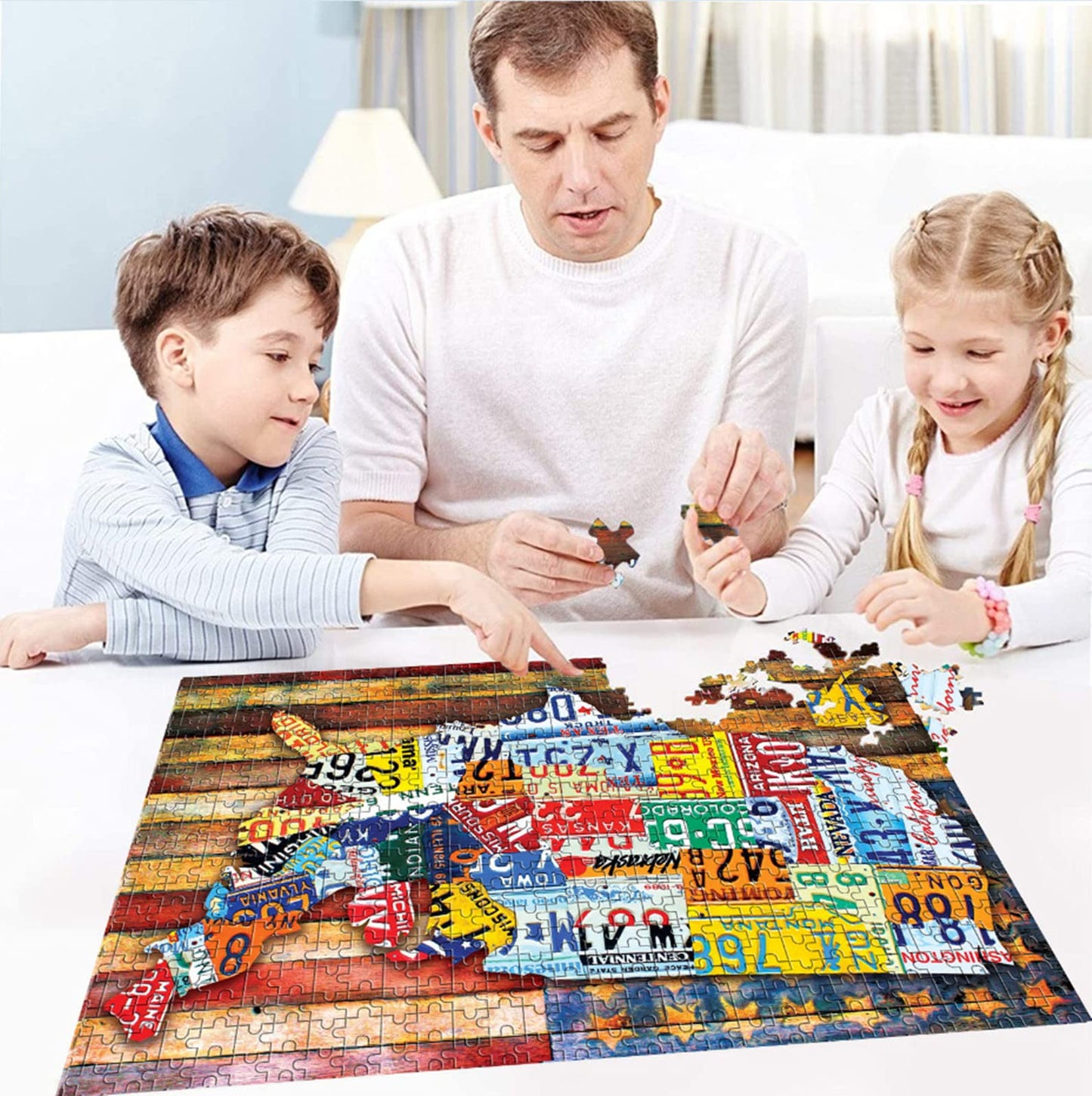 500-piece Wooden Jigsaw Puzzle in car-Plate map Pattern Recommended for Adults and Children as an Intellectual DIY Game and a Domestic Decoration Gift for Friends