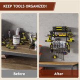 Homsorout Garage Shelves Wall Mounted - with Wire baskets, Heavy Duty Garage Wall Shelving with Hooks, Wire Shelf Baskets Tool Organizer for Home Garden Garage Organization and Storage Homsorout