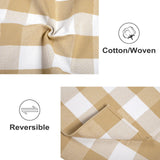 Khaki and White Outdoor Rug 3'x5', Fall Outdoor Porch Rug Cotton Woven Washable Farmhouse Indoor Outdoor Doormat for Front Porch Hello Welcome Layered/Entryway/Bedroom/Living Room/Patio KIhipIoe