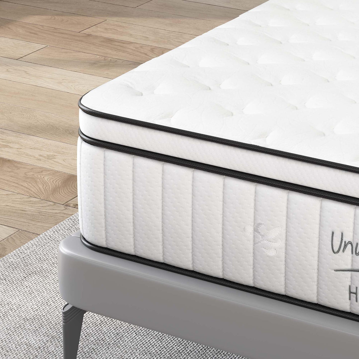 Queen Mattress,12 Inch Queen Size Mattress,Hybrid Mattress Queen In a Box,Individually Pocketed Innerspring,Fiberglass-Free Mattress,Medium Firm CertiPUR-US Certified,120 Nights Risk-Free Trial,White