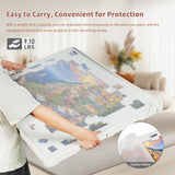 BuilderButler Rotating Puzzle Board for 1500 Pieces with 6 Sliding Drawers and Cover – 360° Lazy Susan Spinning, 26"x35" Portable Plastic Puzzle Table, Christmas Gift for Mom Jigsaw Puzzle Enthusiasts BuilderButler