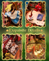 Rolife Book Nook Kit Fall into Wonder DIY Miniature Kit, 9.9" Tree Hollow Booknook 3D Wooden Puzzle with LEDs Fairy Tale Bookshelf Decor Gift for Adults & Teens Rolife