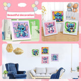 KOJEFCV 4 PCS Diamond Art Painting Kits for Kids, Cartoon Diamond Art for Kids Ages 4-8-12, Cartoon Gem Painting Kit Crafts Beginners for Gift Home Wall Decor (6x6 inch) KOJEFCV