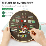 CYANFOUR 4 Stage Beginners Embroidery Kit for Adults, Easy to Learn 38 Different Stitches from Instruction & Video, Needlepoint Kits for Adults with Stamped Embroidery Patterns CYANFOUR