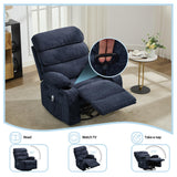360° Swivel Massage Rocker Recliner with Heat, Linen Glider Chair for Adults, Side Pocket & 2 Cup Holders – Living Room & Bedroom Comfort Tioutbot