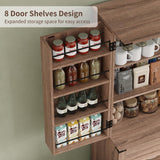 FUSOU 72'' Kitchen Storage Pantry Cabinet, Tall Storage Cabinet with 8 Door Shelves, 2 Cabinets and 1 Drawer, Freestanding Cupboard for Kitchen, Dining Room, Bathroom, Laundry, Living Room, Espresso FUSOU